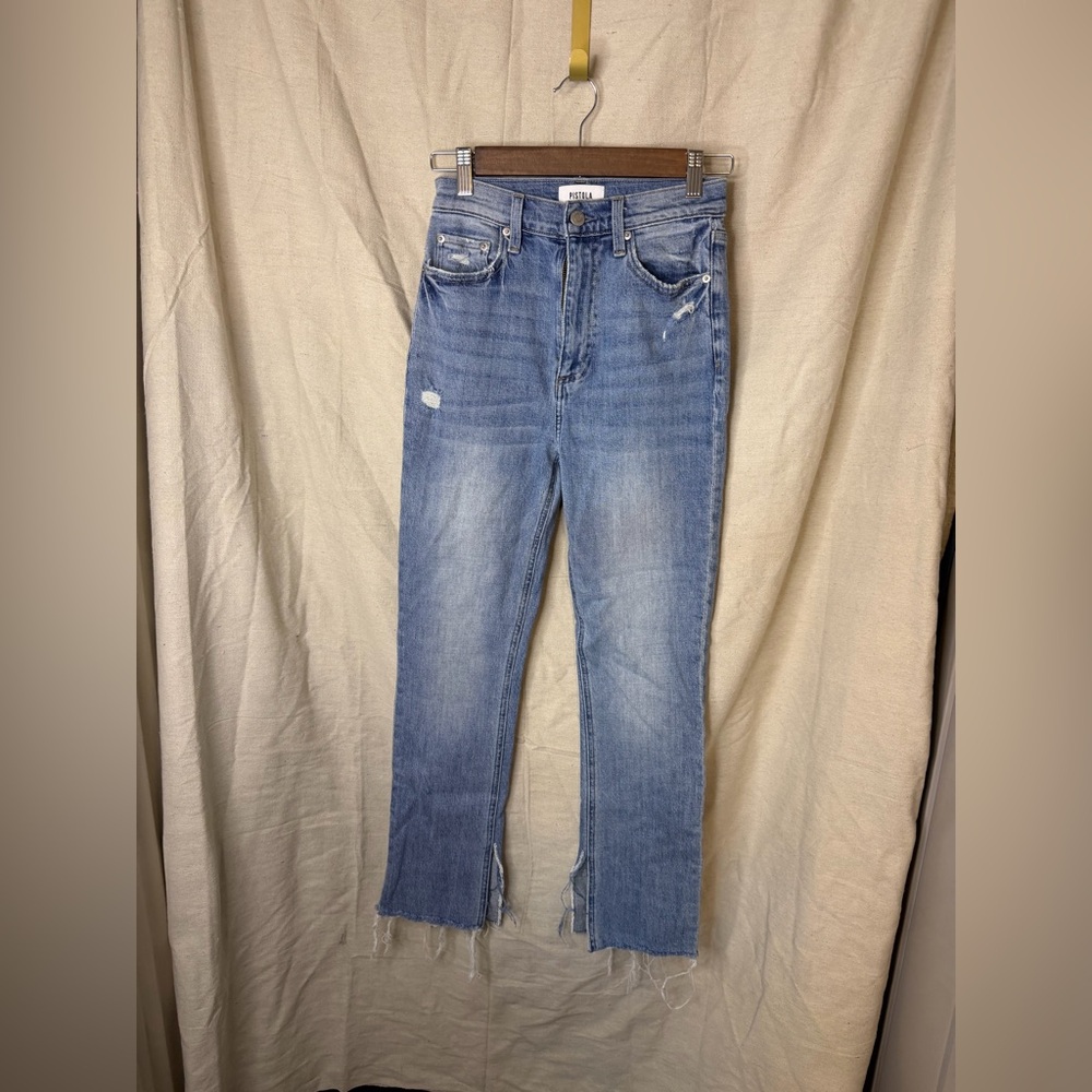 Pistola Light Blue Distressed Ankle Jeans